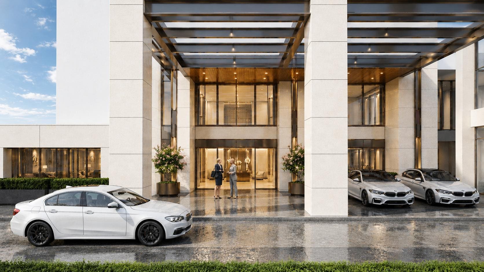 Covered grand drop-off and porte-cochère at Cappella Embassy, Ampang Hilir — artist's impression