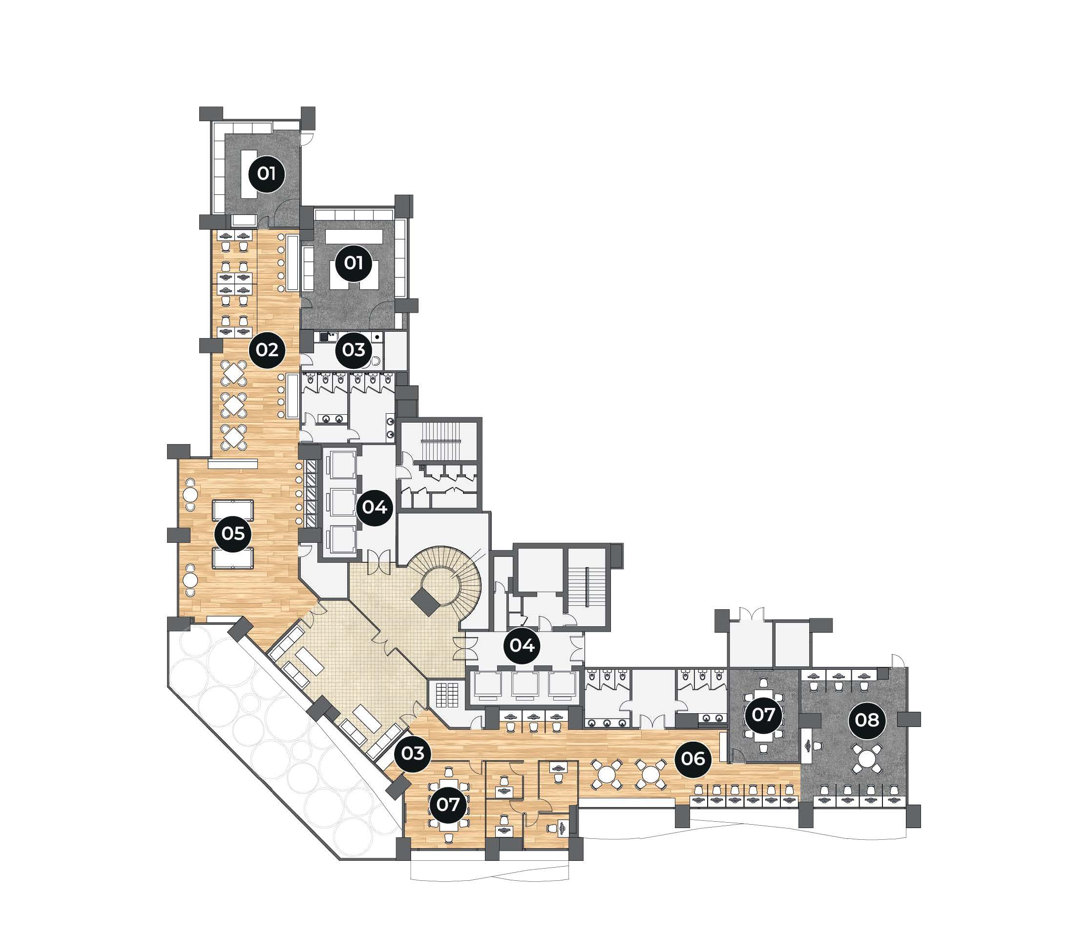 Level 2 plan of the 70,000 sq ft indoor facilities at Cappella Embassy, Ampang Hilir