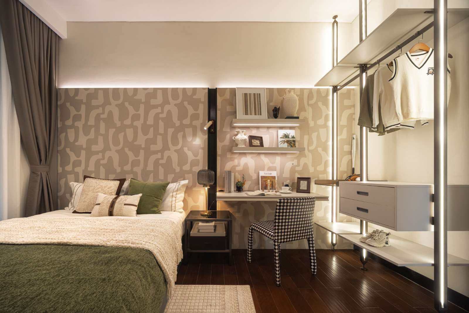 Type D2 show unit second bedroom arranged as a study at Cappella Embassy — show unit photograph