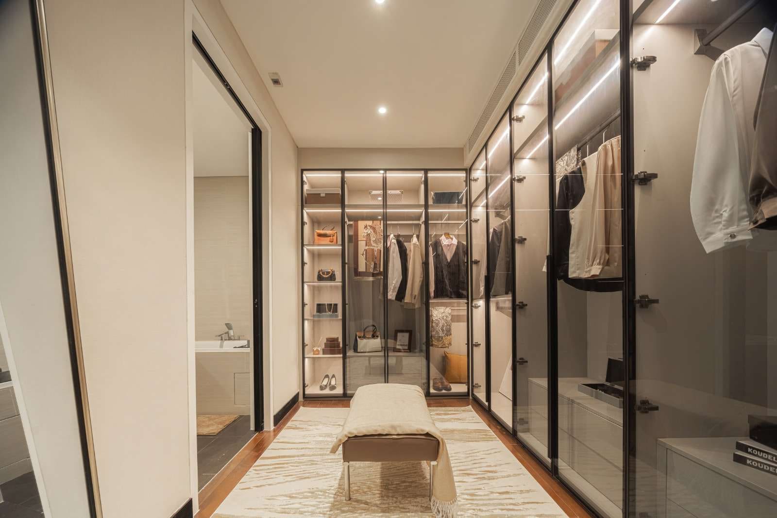 Type D2 show unit walk-in closet off the master bedroom at Cappella Embassy — show unit photograph